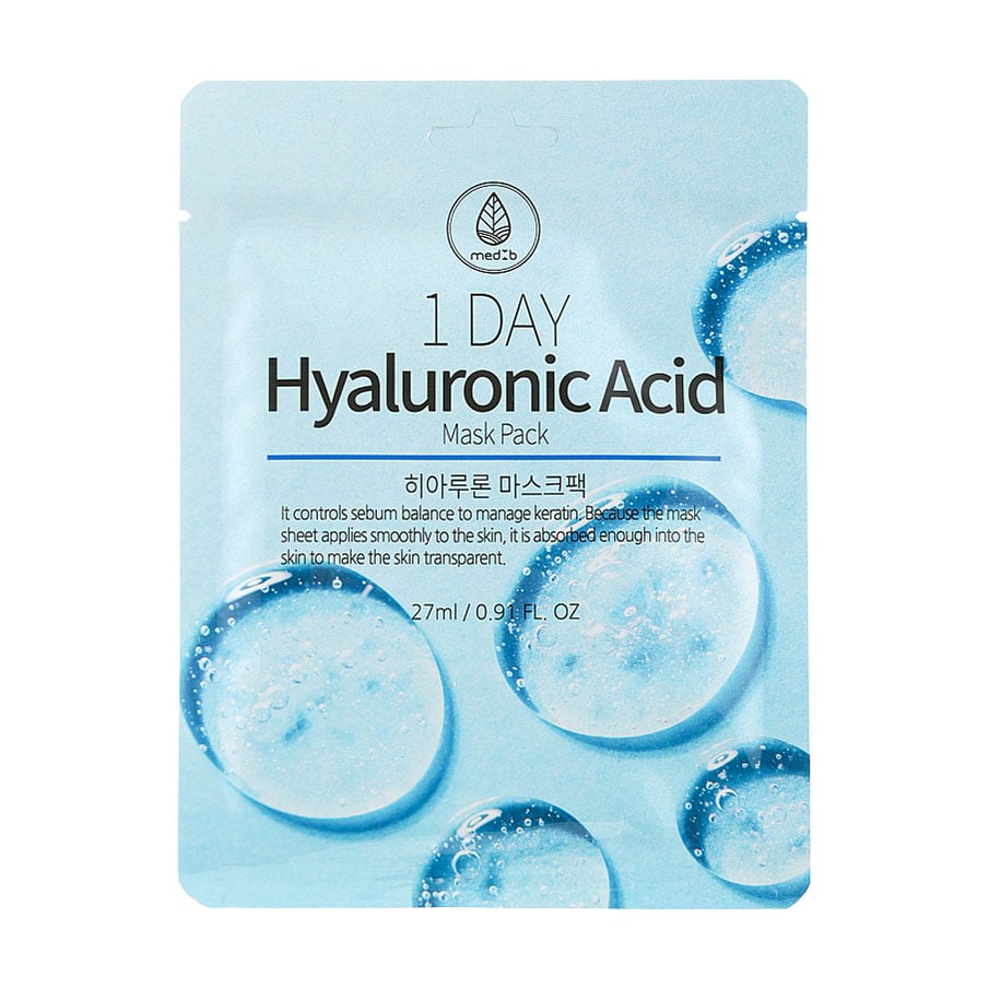 Тканинна маска для обличчя Med B 1 Day Hyaluronic Acid Mask з гіалуроновою кислотою, 27 мл